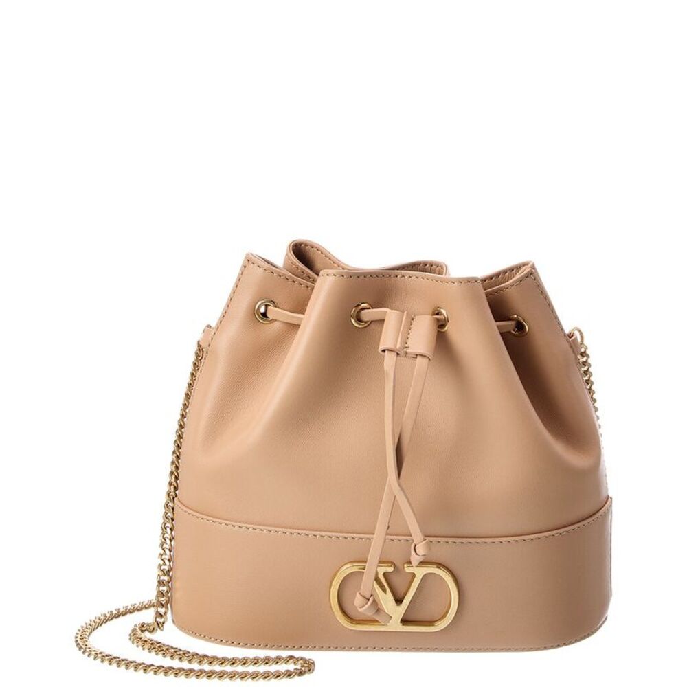 Valentino Vlogo Leather Bucket Bag